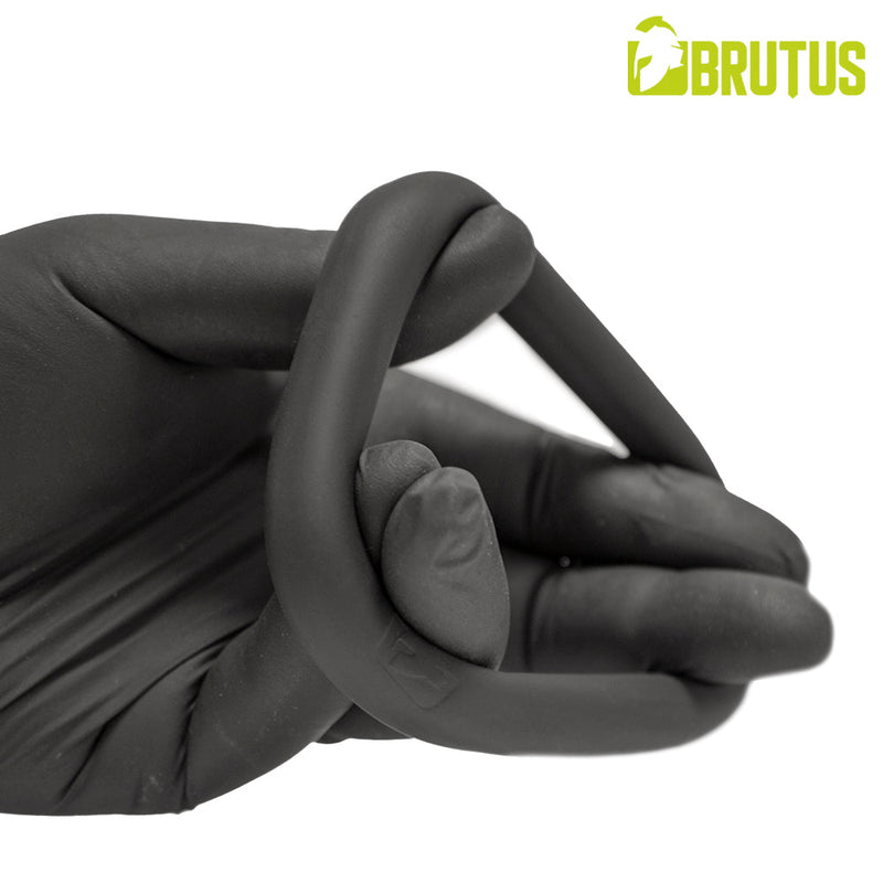 Brutus - Mucho Macho - Superzachte Siliconen Ergo Cockring - Zwart-Erotiekvoordeel.nl