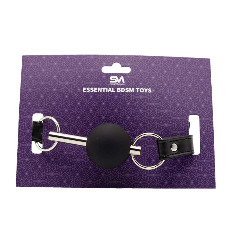 Smart Moves - Luxueuze Ball Gag - Zwart/Zilver-Erotiekvoordeel.nl