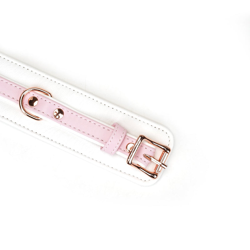Liebe Seele - Fairy - Leren Polsboeien - Rosé-Gouden Gespen - Roze/Wit-Erotiekvoordeel.nl