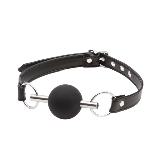 Smart Moves - Luxueuze Ball Gag - Zwart/Zilver-Erotiekvoordeel.nl