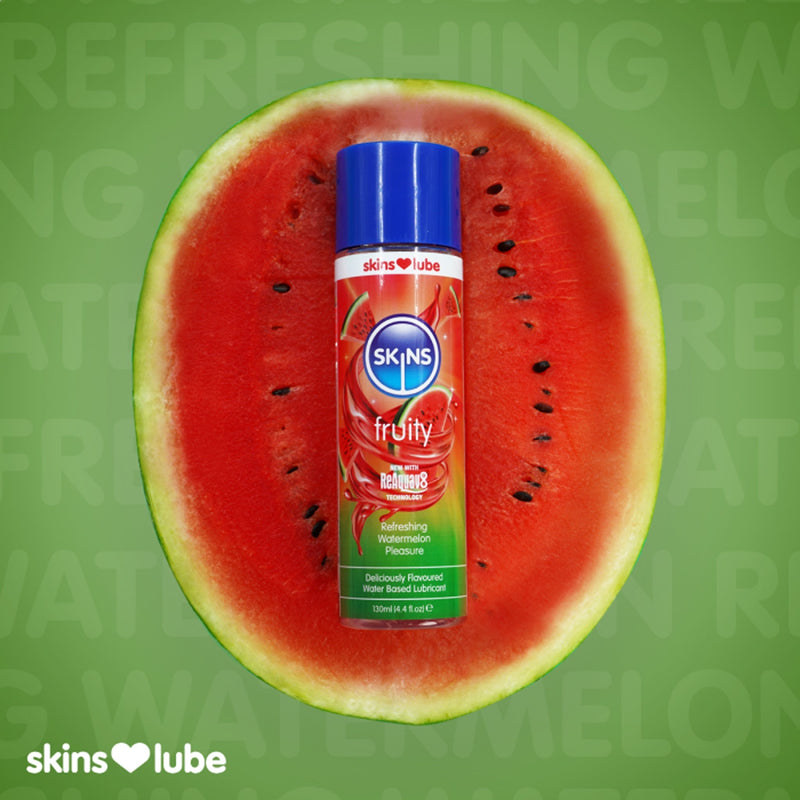 Skins - Watermeloen - Glijmiddel met Smaakje - Waterbasis - 130 ml-Erotiekvoordeel.nl
