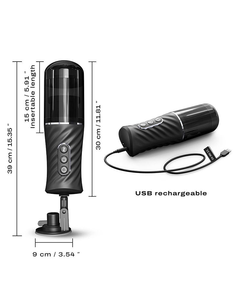 Dorcel - Thrust Blow Pro - Automatische Stotende Masturbator - Zwart-Erotiekvoordeel.nl