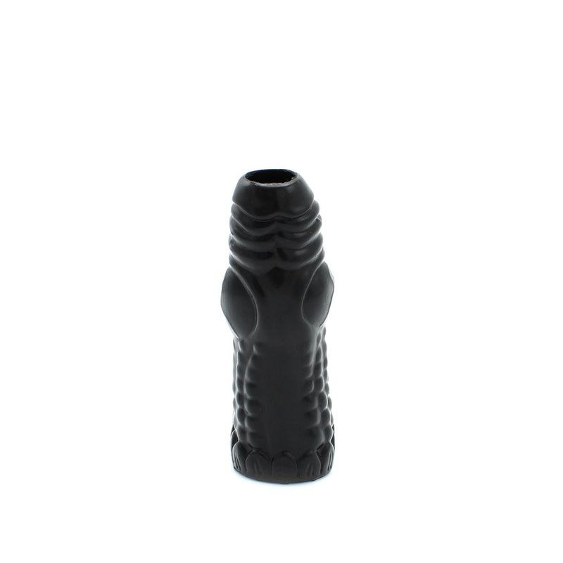 Kiotos Monstar 05 - Penis Sleeve - Penisverlenging - Met Ball Stretcher Opening - Diameter Ø 50 mm - Siliconen - Zwart-Erotiekvoordeel.nl