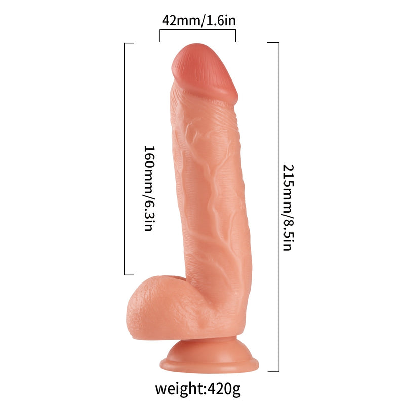 Lance's - PVC Dildo met Zuignap - 17,8 cm - Lichte Huidskleur
