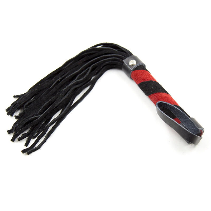 Smart Moves - Korte Suede Flogger - 24 cm - Zwart/Rood-Erotiekvoordeel.nl