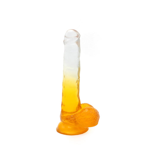 Kiotos Cox Color - Gekleurde Dildo 06 - 22,5 x 4,2 cm - Transparant/Geel-Erotiekvoordeel.nl