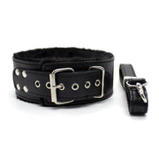Smart Moves - Bont Gevoerde Collar met Leiband - Zwart-Erotiekvoordeel.nl