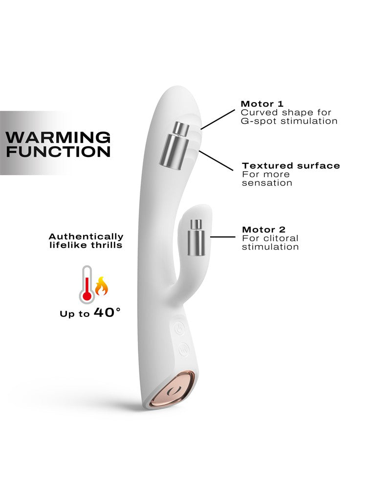 Dorcel - Flexi Rabbit - Verwarmde Rabbit Vibrator - Wit-Erotiekvoordeel.nl
