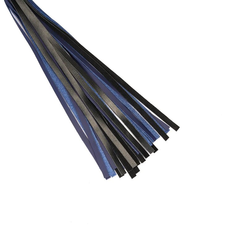 Liebe Seele - Cerulean Dominion - Exclusieve Lederen Flogger - Zwart/Donkerblauw-Erotiekvoordeel.nl