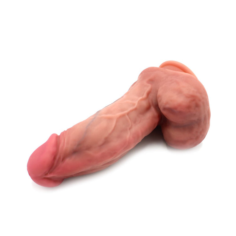 Kiotos Cox - Levensechte Siliconen Dildo 049 - Lengte 215 mm - Lichte huidskleur - Met zuignap-Erotiekvoordeel.nl