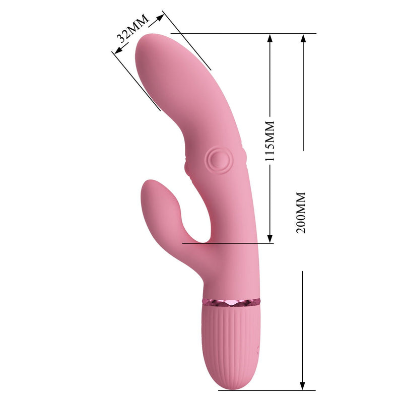 Pretty Love - Zach - Rabbit Vibrator met Vierzijdige Klopfunctie - Roze-Erotiekvoordeel.nl