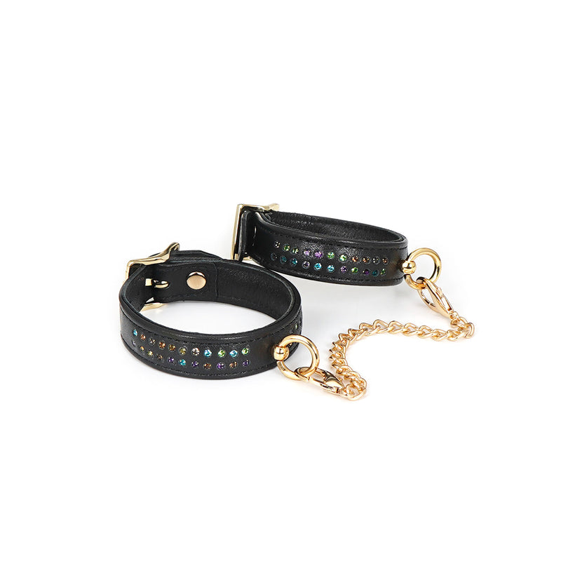 Liebe Seele - Shining Girl Handgemaakte lederen Enkelboeien Met strass Steentjes - exclusief En Luxe ontwerp-Erotiekvoordeel.nl