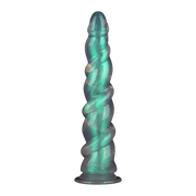LoveToy - Opal Pearl Sheen - Grote Geribbelde Dildo - 30 cm – Groen-Erotiekvoordeel.nl