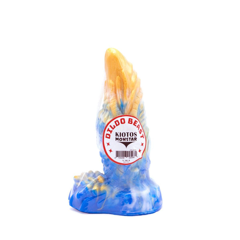 Kiotos Monstar - Dildo Beast 36 - 20 x 7 cm - Goud/Blauw-Erotiekvoordeel.nl