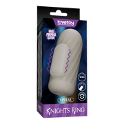 LoveToy - Knights Ring - Vibrerende Dual Purpose Sleeve - Spiraal - Wit-Erotiekvoordeel.nl