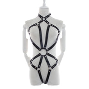 Fixxx - Riemenbody Dames - PU-Leer - One Size - Zwart-Erotiekvoordeel.nl