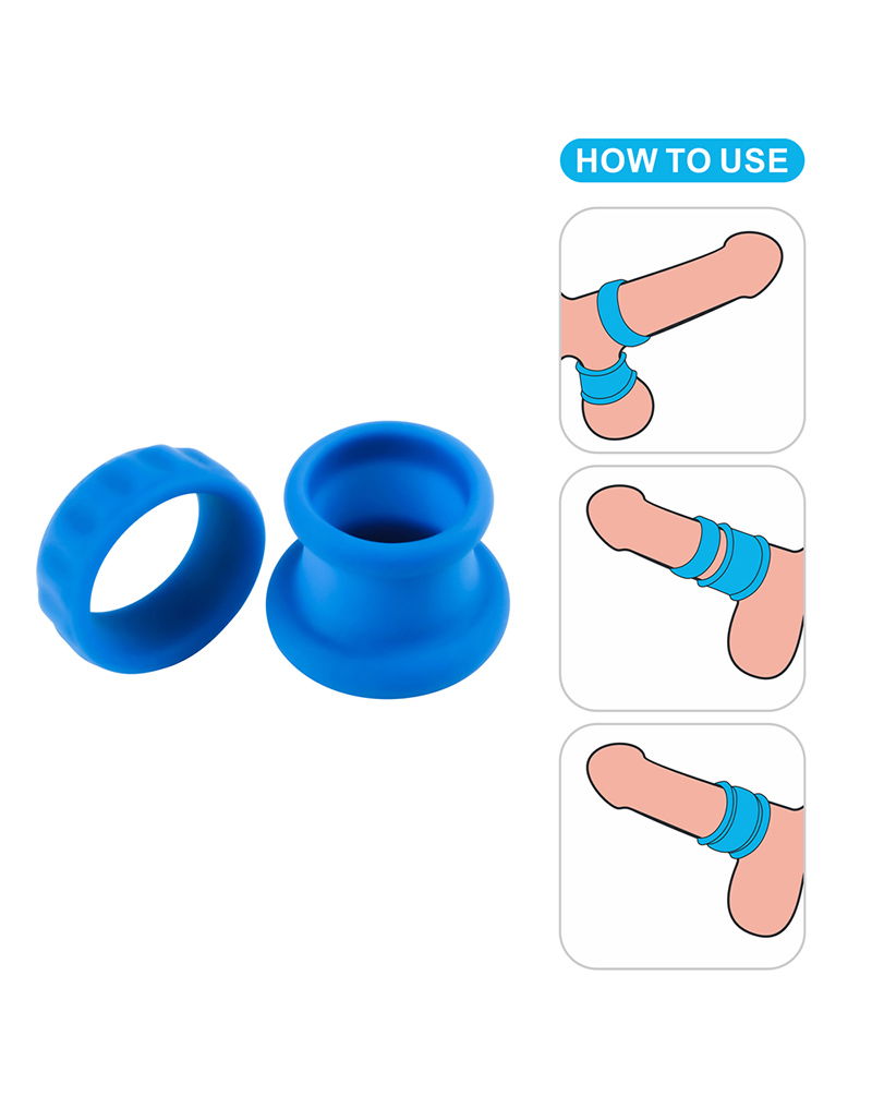 LoveToy - Pinnacle Pro - Twin Flex Stretcher Cockring - Blauw-Erotiekvoordeel.nl