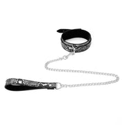 Kiotos - Collar En Leiband - Reptielenprint - Zwart/Zilver-Erotiekvoordeel.nl