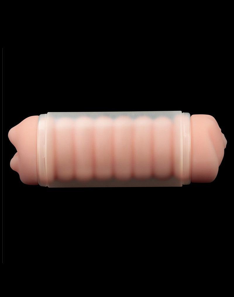 LoveToy - Virgin-Skin Blowout - Dubbelzijdige Stroker Masturbator - Vagina en Mond - Lichte Huidskleur-Erotiekvoordeel.nl