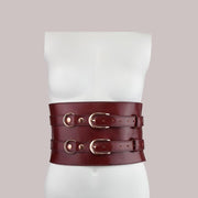 Liebe Seele - Wine Red - Luxe En Exclusieve Lederen Taille Bondagecorset - Corsetriem - wijnrood-Erotiekvoordeel.nl