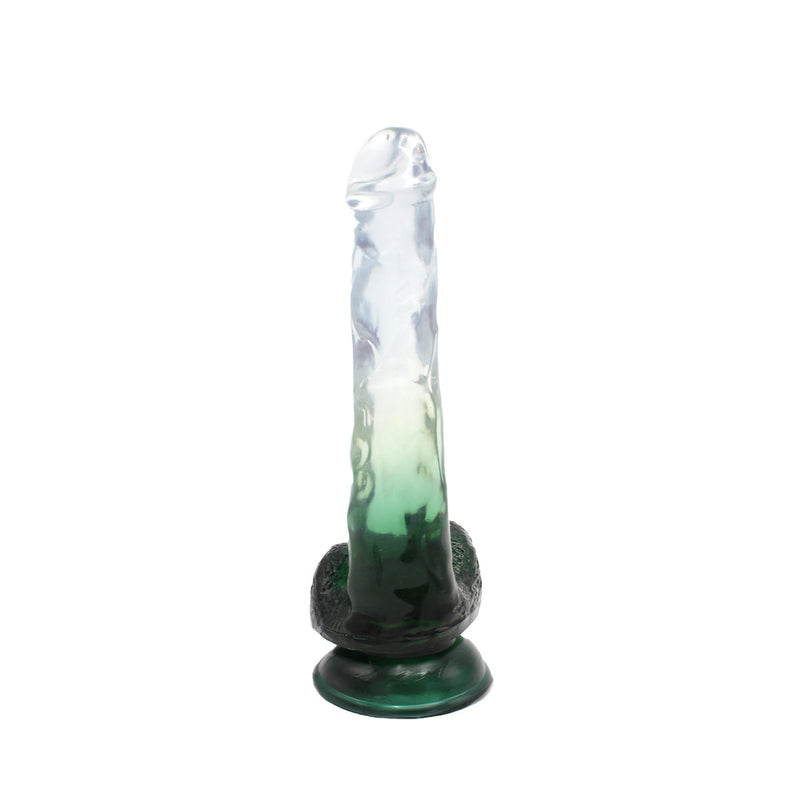Kiotos Cox Color - Gekleurde Dildo 06 - 22,5 x 4,2 cm - Transparant/Groen-Erotiekvoordeel.nl