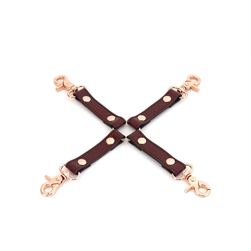 Liebe Seele - Wine Red - Leren Hogtie Met clips - exclusief En Luxe ontwerp - wijnrood-Erotiekvoordeel.nl