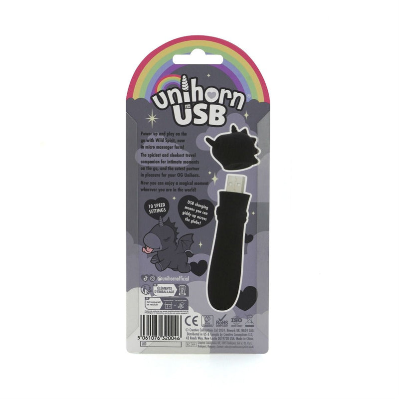 Unihorn Bullet Vibrator - Wild Spirit - Zwart-Erotiekvoordeel.nl