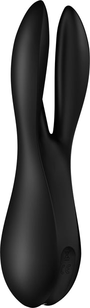 Satisfyer - Threesome 2 - Multifunctionele Vibrator Met 3 Voelsprieten - Zwart-Erotiekvoordeel.nl