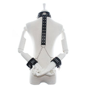 Fixxx - Collar met Bondageriem en Handboeien - Zwart - PU Leer - Verstelbaar-Erotiekvoordeel.nl