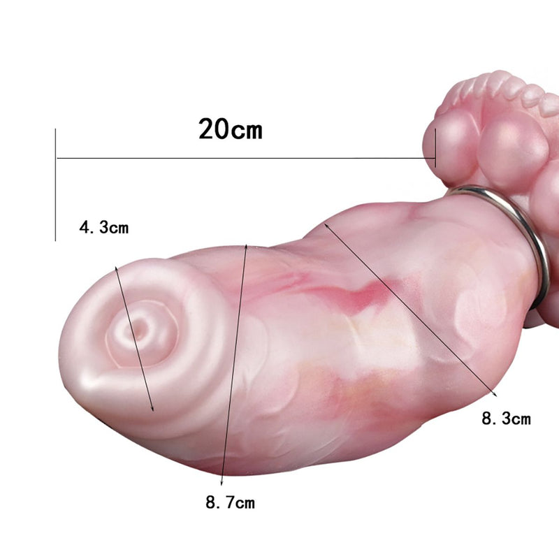 Kiotos Monstar - Deviant - Opblaasbare Dildo Nr. 92 - Roze/Wit-Erotiekvoordeel.nl