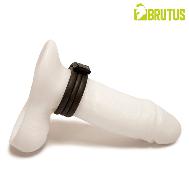 Brutus - Neopreen Cockstrap - Verstelbaar met drukknopen - Zwart-Erotiekvoordeel.nl
