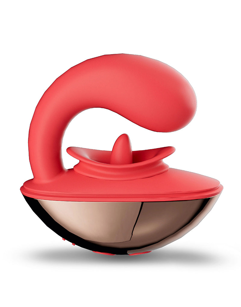 IY - Rondy - Likkende Clitoris Vibrator - Met App Control - Rood-Erotiekvoordeel.nl