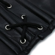 Kiotos - Zwart Lederen Lace-Up Corset Collar-Erotiekvoordeel.nl