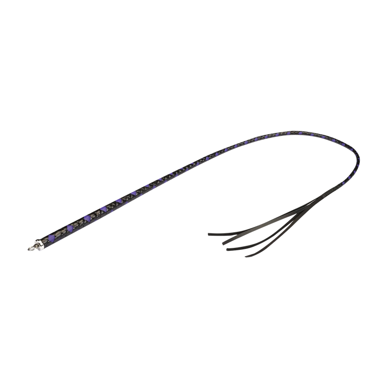 RISE - BDSM Zweep - Feather Hard Single Tail - Zwart/Blauw-Erotiekvoordeel.nl