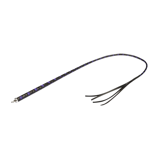 RISE - BDSM Zweep - Feather Hard Single Tail - Zwart/Blauw-Erotiekvoordeel.nl