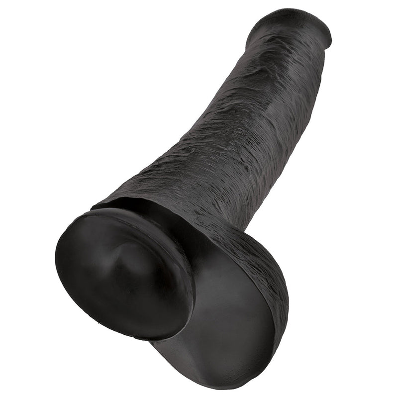 Pipedream King Cock - Zwarte Dildo met Scrotum - 38 cm - Zwart-Erotiekvoordeel.nl