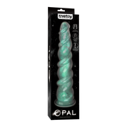 LoveToy - Opal Pearl Sheen - Grote Geribbelde Dildo - 30 cm – Groen-Erotiekvoordeel.nl
