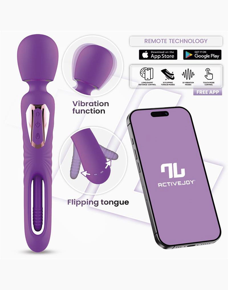 IY Salma - Wand Vibrator met draaiende tong - App-Controlled - Paars-Erotiekvoordeel.nl