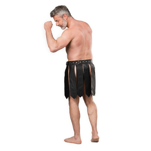Rimba - Lederen Gladiator Herenrok - Zwart-Erotiekvoordeel.nl