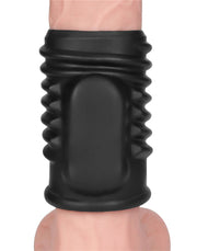 LoveToy - Spiral Knights Ring - Vibrerende Penis Sleeve - Ø 3,7 cm - Zwart-Erotiekvoordeel.nl
