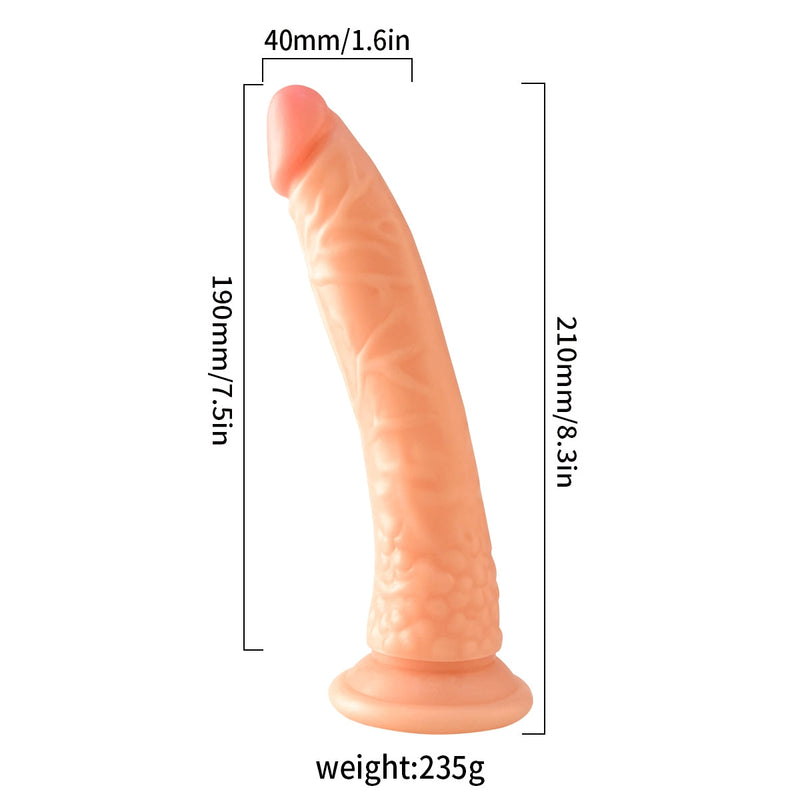 Lance's - PVC Dildo met Zuignap - 22,1 cm - Lichte Huidskleur