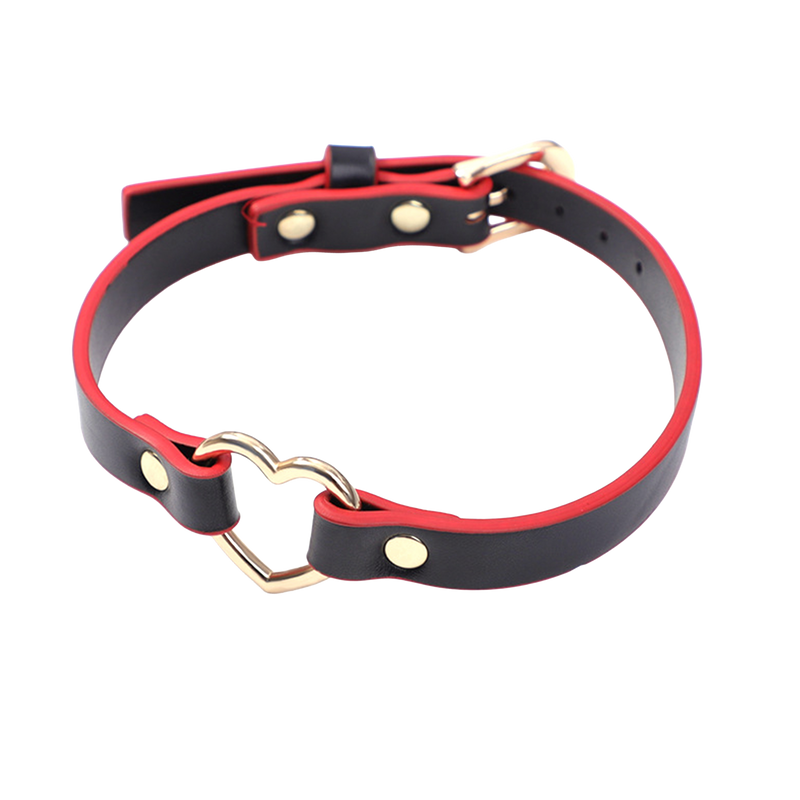 Smart Moves - Love Collar met Hartje - Zwart/Rood-Erotiekvoordeel.nl