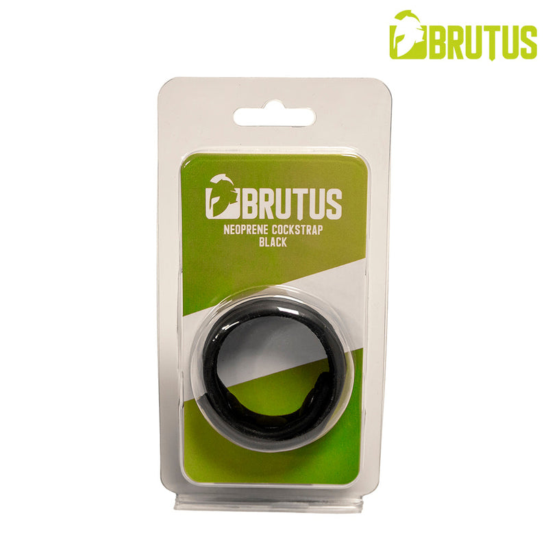 Brutus - Neopreen Cockstrap - Verstelbaar met drukknopen - Zwart-Erotiekvoordeel.nl