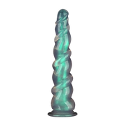 LoveToy - Opal Pearl Sheen - Grote Geribbelde Dildo - 30 cm – Groen-Erotiekvoordeel.nl