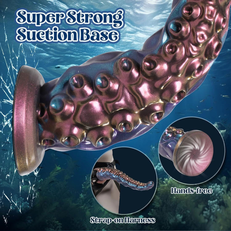 Power Monsters - Maelstrom Beastlord - Tentakel Dildo - Blauw/Paars/Goud-Erotiekvoordeel.nl