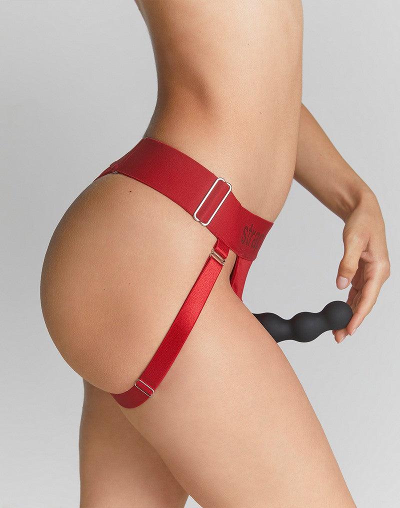 Strap-On-Me - Unique - Strap-On Harnas - Voor dubbele penetratie - Rood-Erotiekvoordeel.nl