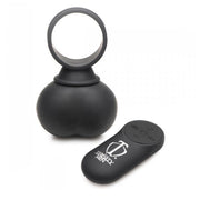 Trinity Vibes 28x Vibrerende Ball Stretcher - Zwart Siliconen-Erotiekvoordeel.nl