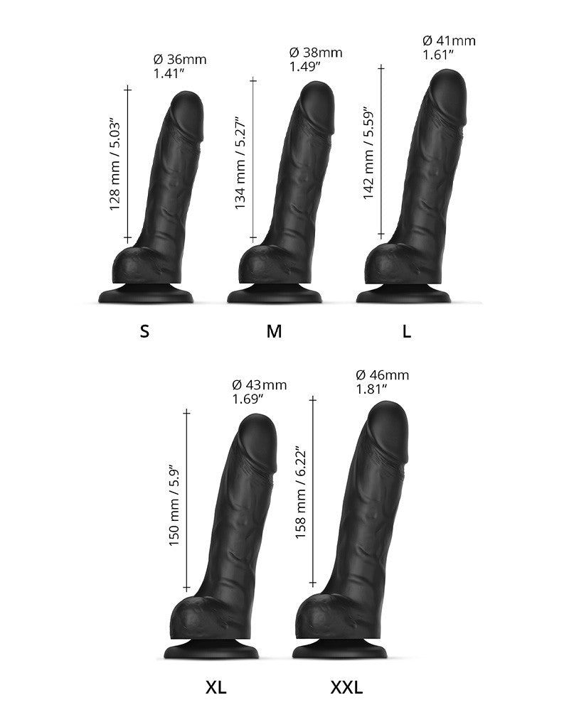 Strap-On-Me - Sliding Skin Realistische Dildo - Zwart-Erotiekvoordeel.nl