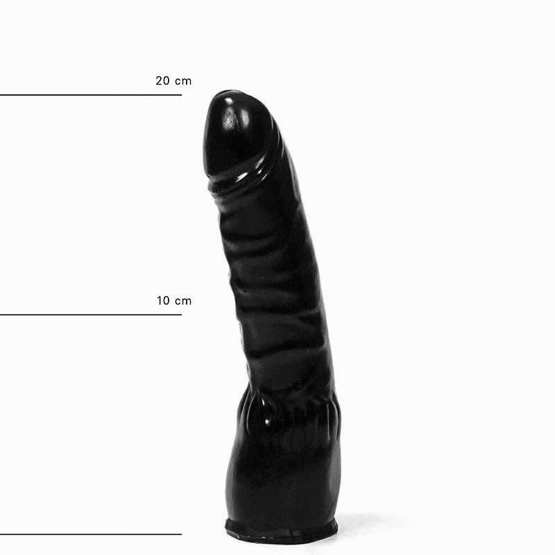 All Black - Licht Gebogen Dildo - 20 x 4.5 cm - Zwart-Erotiekvoordeel.nl