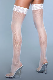 Be Wicked - Kiss Goodnight - Visnet Kousen - Wit - One Size-Erotiekvoordeel.nl
